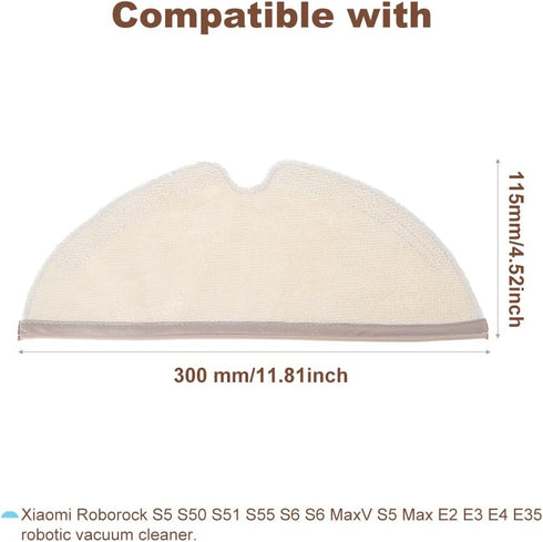 Yetaha 10 Pack Microfiber Mop Cloth Compatible with Xiaomi Roborock S5 S50 S51 S55 S6 S6 MaxV S5 Max Robotic Vacuum Cleaner Replacement Parts Reus...