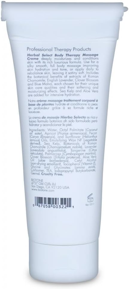 Biotone Herbal Select Massage Products Body Therapy Creme, 7 Ounce...