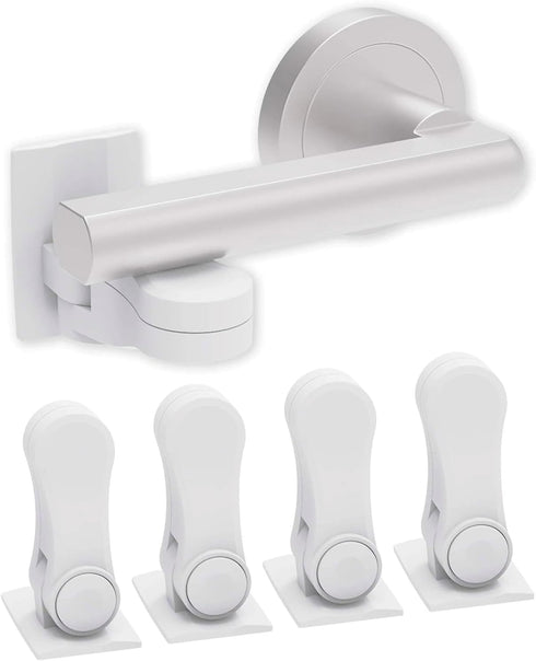 The JEM Essentials Baby Safety Door Lever Lock (4-Pack) – Childproof Latches for Cabinets, Drawers, Ovens, Toilets & Fridge – No Drilling Needed, ...