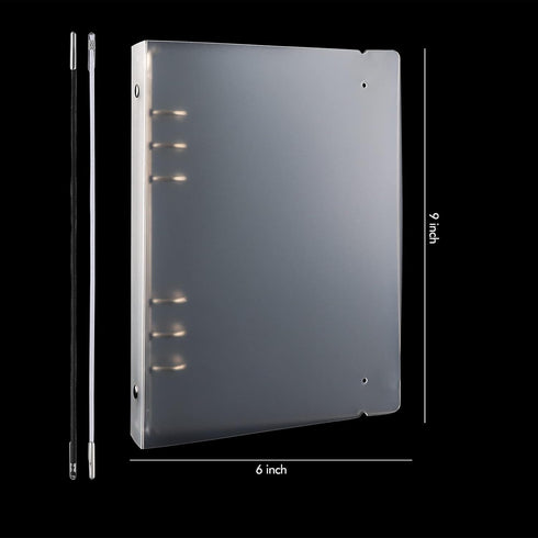 2PCS A5 6 Ring Binder Cover Clean Transparent Soft PVC for Refillable Notebook Shell withMatte surfaceforStamp & Die Storage...