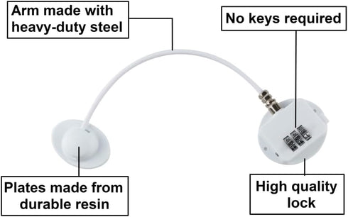 Refrigerator Lock Strong Adhesive Combination Fridge Door Lock with Code, Child Proof Freezer Cooler Door Lock, Child Baby Safety File Drawer Lock...
