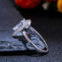 FAONIE White Gold Plated Teardrop Halo Pear Cut Cubic Zirconia CZ Engagement Wedding Ring For Women (9)...