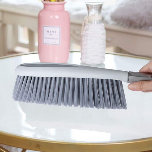 Tian Chen Hand Broom, 14 inch Large Counter Duster, Slightly Stiff Plastic Bristle Brush with Long Handle, Sweep for Furniture, Floor, Bench, Carp...
