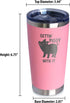 Bevvee Gettin Piggy - Insulated Coffee Tumbler Cup with Sliding Lid - Stainless Steel Insulated Mug - Pig Themed Coffee Gifts - Pink...