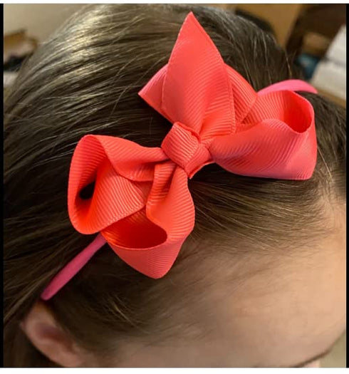 CellElection 25 Colors Baby Girls Headbands 3Inch Grosgrain Ribbon Small Hair Bows Nylon Headbands Soft Stretch Nylon Hairbands Elastics for Newbo...