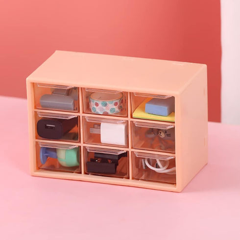 Mini Desk Organizer Drawer, Cute Plastic Desktop Art Craft Storage Drawer, Office Supplies Stationery Makeup Jewelry Box Organizer with Storage fo...