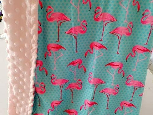 Baby Blanket Super Soft Minky Blanket with Double Layer Dotted Backing Pink Flamingo Security Blanket for Newborns Nursery Stroller Receiving Todd...