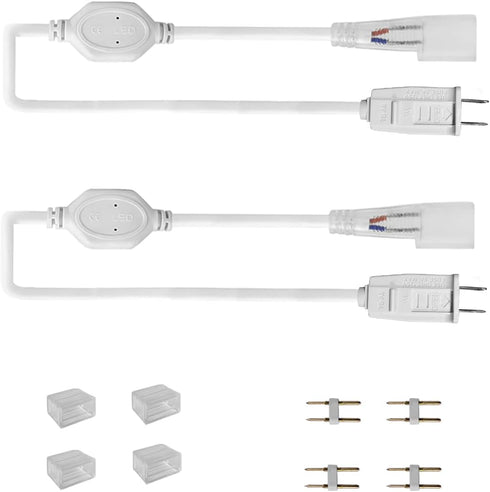 LED Strip Light Accessories Set for Extension Installion, Backup Accessories, Power Cable LED Strips (Including 2 US. Power Cord, 4 Pins, 4 End Ca...