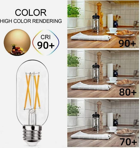Dimmable E26 LED Light Bulb 6W,Equivalent 60W,E26 Tubular Light Bulb,Antique Clear Edison Filament Bulb 600 Lumens 2700K Warm White,Pack of 6...