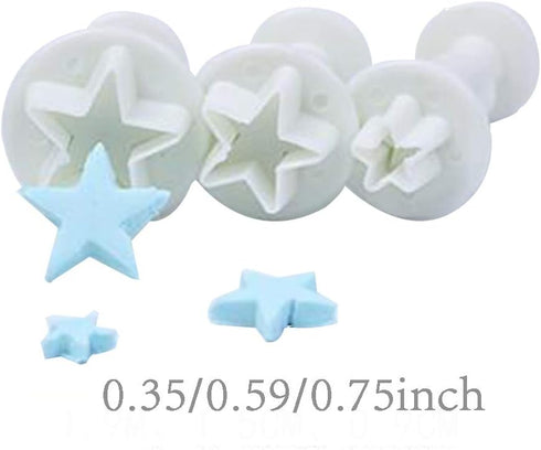 Star Small Fondant Plunger Cutter Set Cake Cookies Decorating Tool Mold-Tiny 3 Pieces?Mini?...