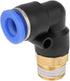 Push in Joint Pneumatic Connector, 10 pcs 8mm G1 push in anslutningar 90 Degree Male Thread Quick Fittings Push to Connect Lock Elbow Pipe L Shape...