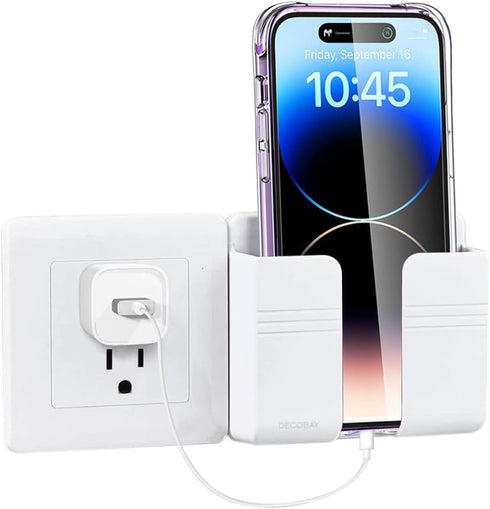 D1 Wall Mount Phone Holder, Phone Stand with Adhesive and Data Cable Receiving Hole, Phone Holder for Shower, Charging, RV, Compatible with iPhone...