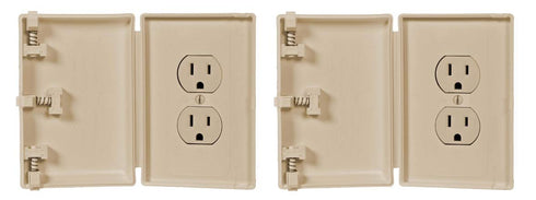 Baby Toddler Pet Resistant Electrical Safety Cover Guard for Home and Business, Made in USA, Traditional Outlet (2 Count, Ivory)...