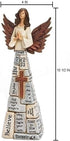 Praying Angel Faith-Filled Robes Whitewashed 4 x 10.5 Resin Tabletop Figurine...