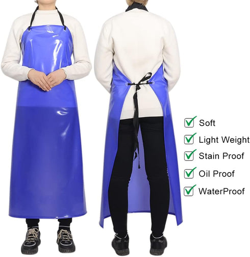 Chemical Resistant Vinyl Apron - Extra Large Waterproof PVC Aprons for Dishwasher,Dog Grooming,Fish Cleaning...