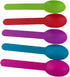 Disposable Mixed Color Assorted Heavy WideHandle Plastic Spoons Frozen Yogurt Spoon,Ice Cream Spoons,Frozen Dessert Spoons 50Pc...