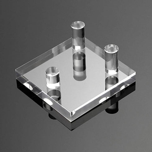 4PCS Rock Display Stand,Mini Acrylic Easel Stands Three-Peg Square Acrylic Display Stands Small Collectibles Easel for Crystal ,Rocks, Minerals Sl...