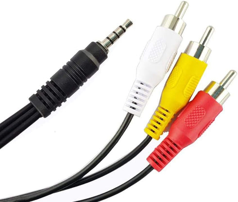 Seadream 2Pack 3.5mm Male Jack 4Port to 3-RCA Adapter Audio Stereo Extension Cable (5Feet)...