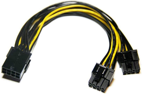 CPU 8 Pin to Dual 8 Pin PCIe Adapter Power Cable, CPU 8 Pin Female to Dual PCIe 2X 8 Pin (6+2) Male Power Adapter Splitter Cable for Graphics Card...
