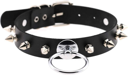 Punk Black Leather Choker Necklace PU Necklace Soft Goth Collar Adjustable Necklace Chains Dainty Accessory for Women...