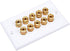 Monoprice 103539 Banana Binding Post Two-Piece Inset Wall Plate – White – Coupler Type For 5 Speakers...