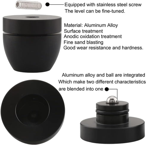 Tertullus 4 Pcs Ball Beads Speaker Isolation Feet Turntable Platform Pads Audio Shock Absorber Subwoofer Isolation Feet 33×30 Pad Speaker Stand(Bl...