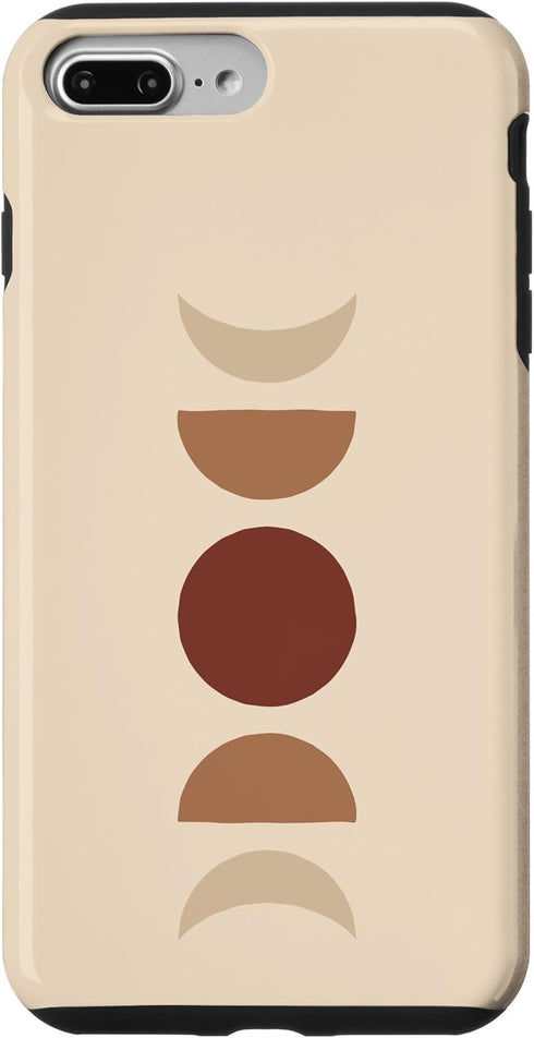 iPhone 7 Plus/8 Plus Phases of Moon Boho Beige Rust Red Burnt Orange Case...