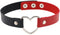 Hiphop Street Dance Hollow Peach Love Metal Heart Ring Double Color Matching Stitching Leather Collar Goth Choker Necklaces for Women Girls Punk C...