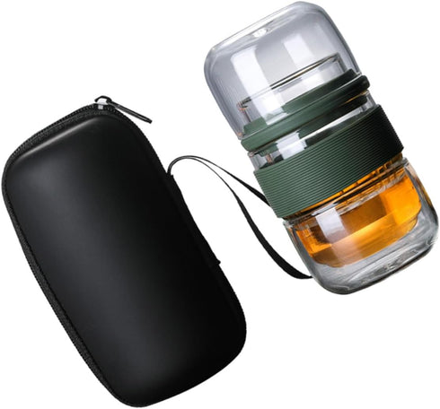 Set Travel Coffee Glass Cup Glass Teapot Glass Tea Kettle Camping Tea Kettle Tea Tumbler with Infuser Drinking Bottle Portable Tea Kettle Glass Te...
