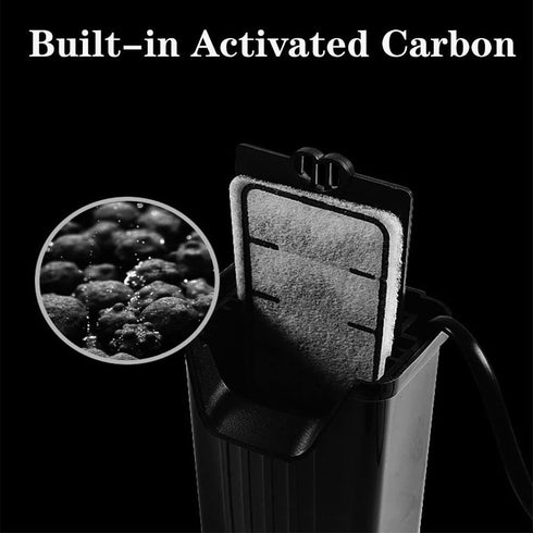 Aquarium Filter Fish Tank Filter for Turtle Tanks, Reptiles, Amphibians, Frog, Cichlids, Newt or Fish Tank Waterfall Flow Water Clean Pump (Black ...