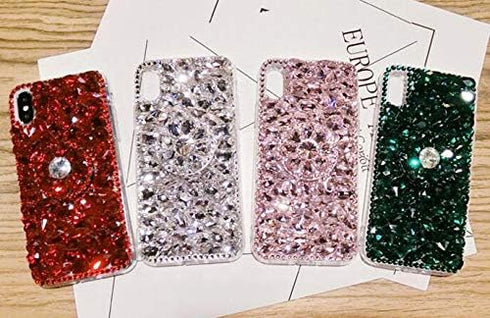 Case for Galaxy A03S,Diamond Kickstand Case for Galaxy A03S Case,3D Handmade Bling Diamond Glitter Phone Case for Samsung Galaxy A03S,2021(Red)...