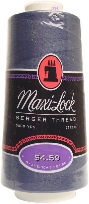 American & Efird Maxi-Lock Cone, 3000-Yard, Miniature Blue Thread, 9000 Foot, 4.75 x 2.25 x 2.25...