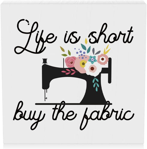 MUBIAO Quilting Gifts Sewing Gifts Sewing Room Decor Quilting Supplies Sewing Products Crochet Gifts Birthday Christmas Gifts Wooden Box Sign for ...