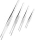 4 PCS Kitchen Food Tweezers, LEEFONE Stainless Steel Tweezers Tongs with Precision Serrated Tips, Straight Tweezers for BBQ Grilling Cooking Roast...