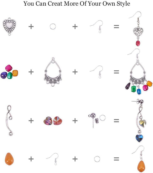 SUNNYCLUE 1 Box DIY 10 Pairs Chandelier Earrings Jewelry Making Starter Kit Chandelier Components Connector Charm Pendants, Shell Heart Beads, Ear...