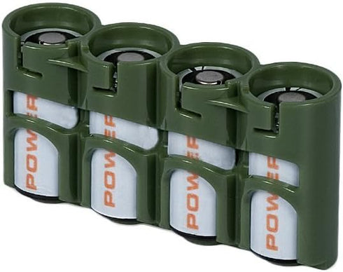 Slimline CR123 Battery Storage Caddy, Military Green, Holds 4 Batteries (Not Included)...
