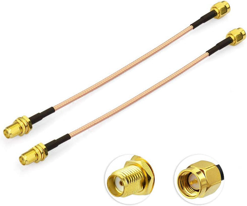 BINGFU SMA Female Bulkhead Mount to SMA Male RG316 Antenna Extension Cable 6 inch 15cm 2-Pack Compatible with 4G LTE Router Gateway Cellular SDR U...