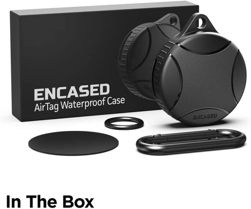 Encased Waterproof Airtag Case Compatible with Apple Airtag Keychain Holder Black (2)...