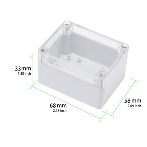 68x58x33mm ABS Plastic Junction Box, Waterproof IP65 Electrical Enclosure Box Universal Project Connection Box with PC Transparent Clear Cover 2.7...