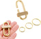 Brass Key Chain with 3 Rings - Keychain Hook by Pressing Side Button Slide Up and Down to Lock Buckle for Keys...