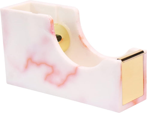 Tape Dispenser Acrylic Tape Dispenser Desk Marble Pink Cute Tape Dispenser for Desktop Accessories Office Supplies...