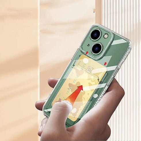 Compatible with Samsung Galaxy S22 Ultra Case with Card Holder, Clear Card Slot case, Ultra-Thin, Soft, Shockproof, Credit Card Protective Cover...