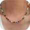 Colorful Beaded Gemstone Neckelace for Women Natural Stone Freshwater Pearl Necklace Colorful Rainbow Boho Bead Choker Necklace Charm Jewelry...