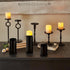 47th & Main Modern Iron Pillar Candle Holder Pedestal Candleholder, Large, Black...