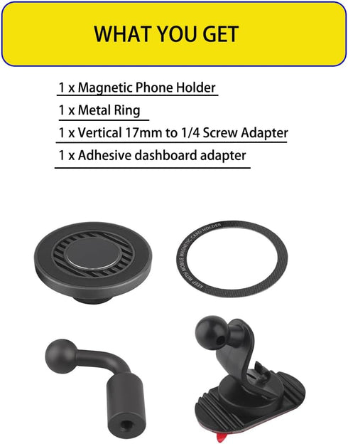 Magnetic Phone Tripod Mount Adapter for MagSafe Cases for iPhone 12 13 14 15 Plus Pro Max Mini Series, Phone Holder for Ring Light, Selfie Sticks....