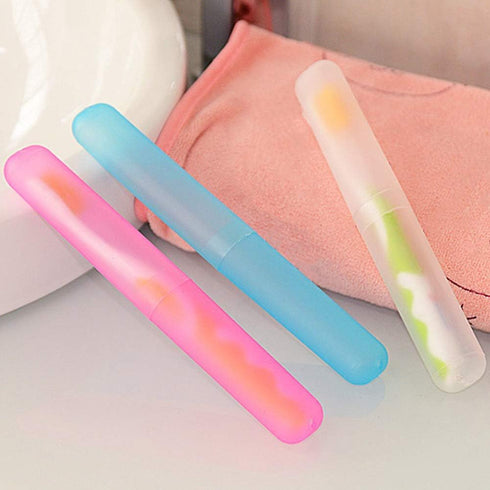 5Pcs Travel Toothbrush Case Plastic Portable Dust-Proof Toothbrushes Holder Toothbrush Tube Container Toothbrush Carrying Case Cover Protector for...