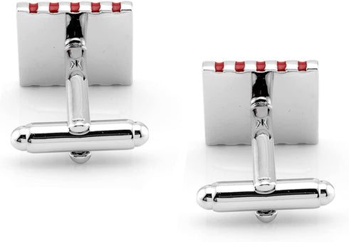 5 Stripes Silver Square Cufflinks with Gift Box Stainless Steel Cuff Links for Men Business Wedding Party Anniversary Dress...