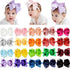 jollybows 20pcs Baby Girls Grosgrain Ribbon Hair Bows Headbands 6" Elastic Hair Band Hair Accessories for Infants Newborn (Multicoloured 6“ Bows E...