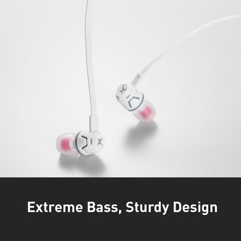 Phiaton C450S in Ear Stereo Earbuds Headphones Wired Earphones with Microphone and Controller, Extreme Bass, White...