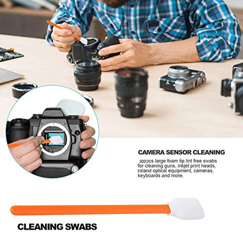 Wellgler's 100pcs 5.11" Foam Swabs, Square Rectangle Cleaning Swab?for Solvent Format Inkjet Printer Roland Optical Equipment?Orange?...